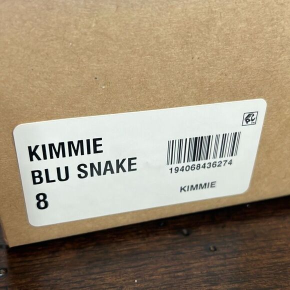 STEVE MADDEN Women's Kimmie Wedge Sandal Blu Snake Size 8 Cork Platform NEW - Picture 7 of 9